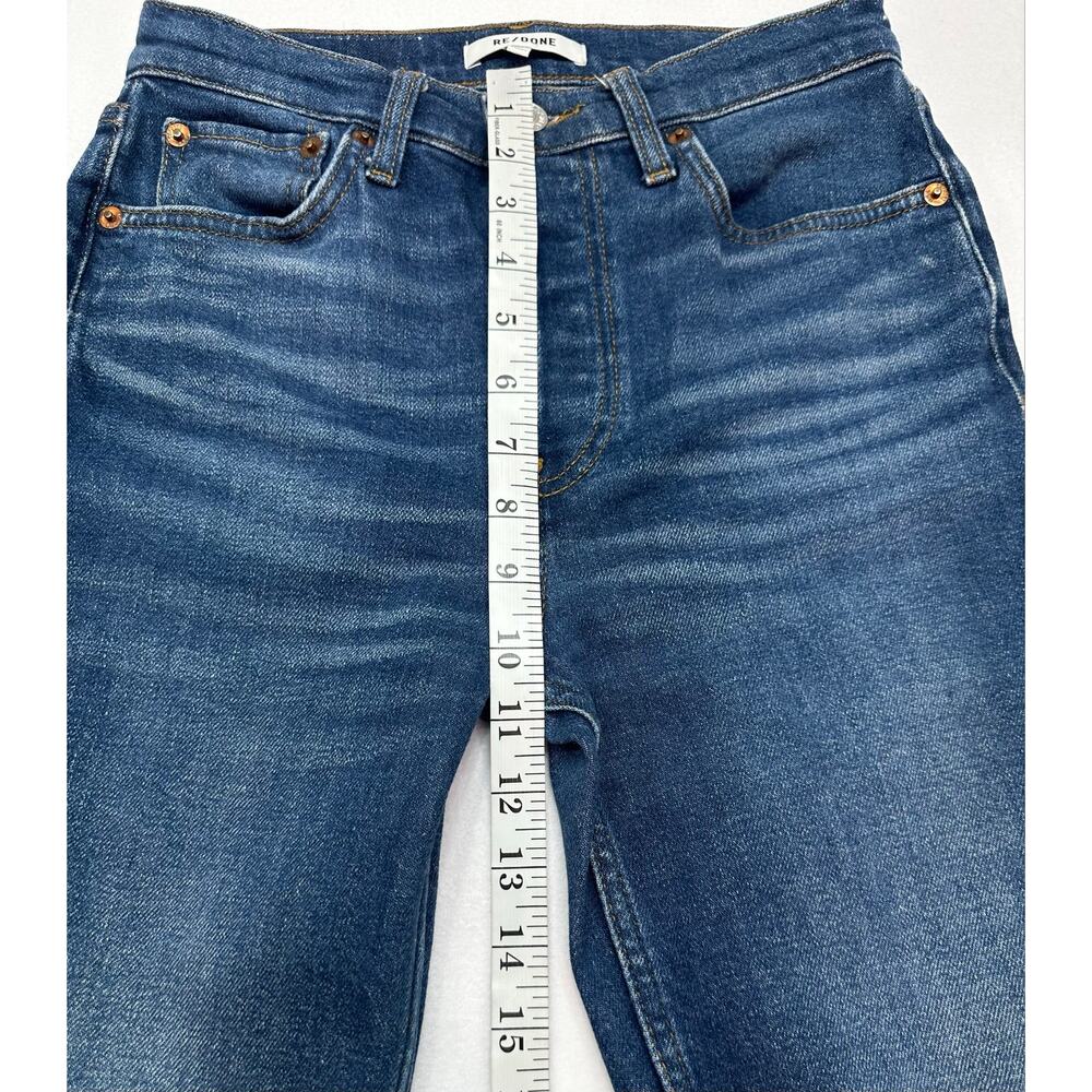 RE/DONE 90s High Rise Ankle Crop Jeans Medium Wash Interior Pocket Size 25 - Picture 11 of 13
